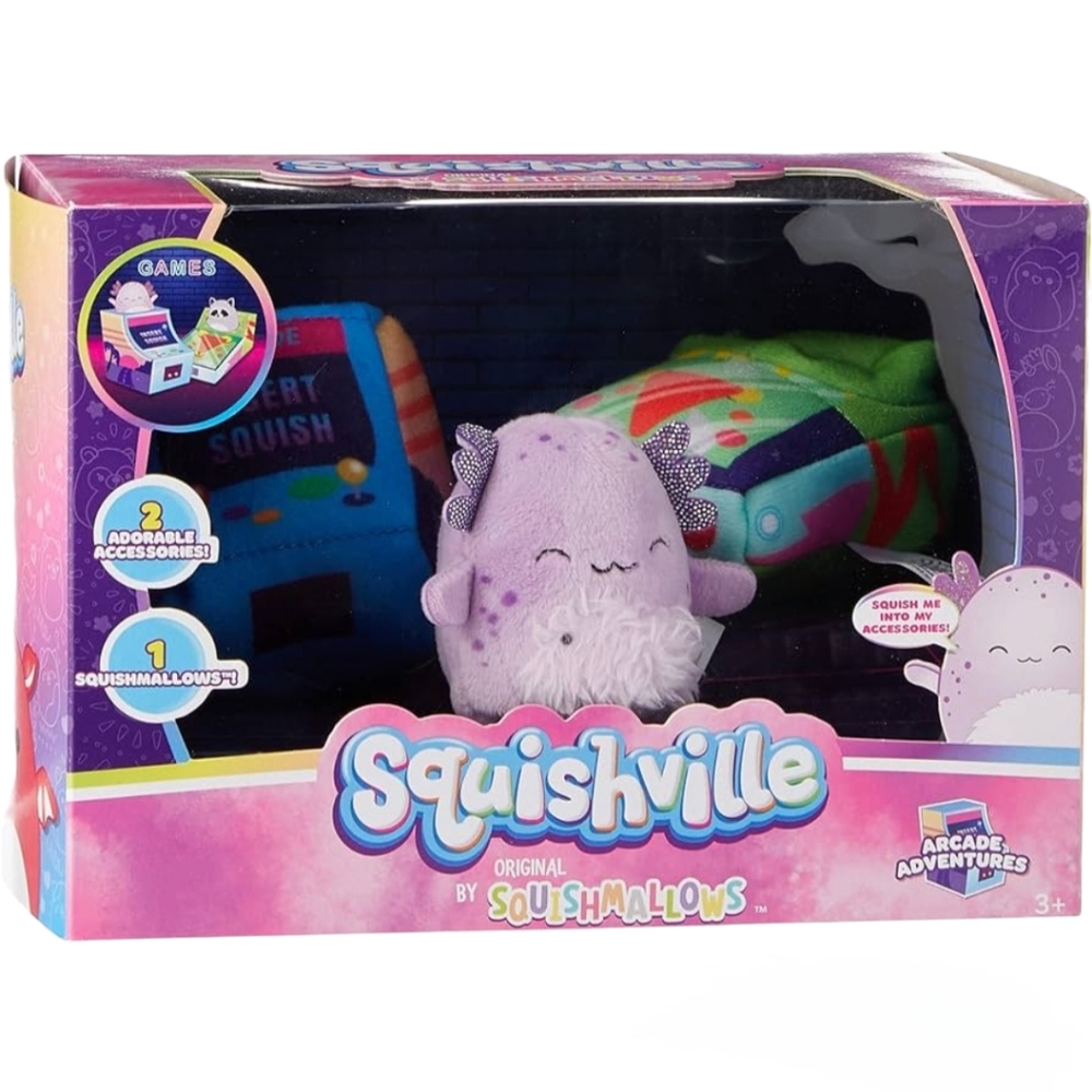 Squishville By Squishmallows Arcade Adventures 2" Axolotl & Accessories
